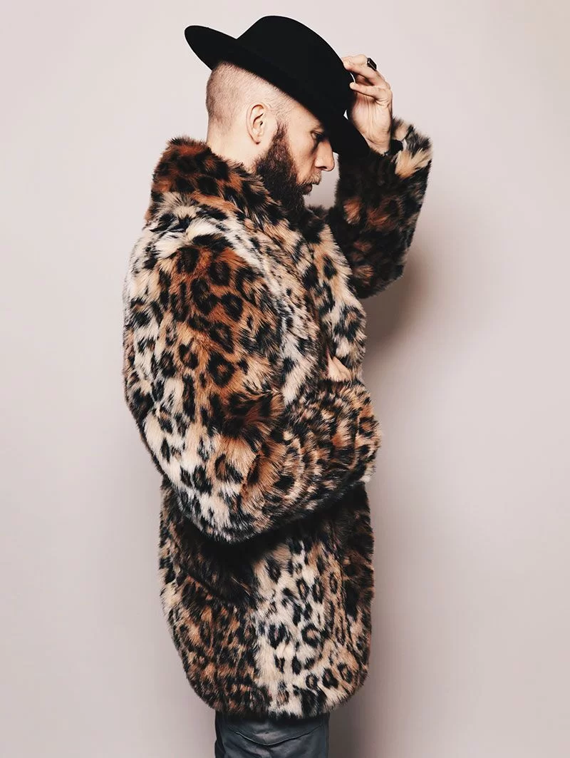 Manteau À capuche en fausse fourrure de léopard – Image 7