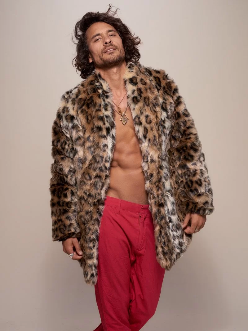 MANTEAU EN FAUSSE FOURRURE DE LÉOPARD