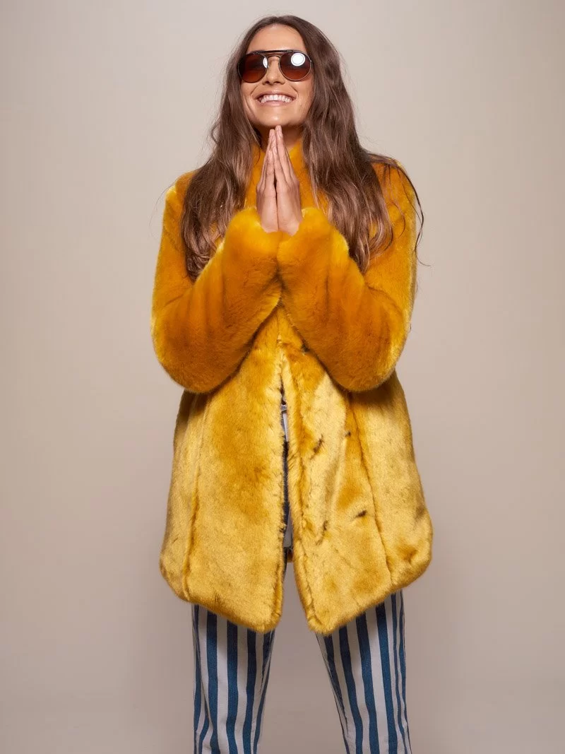 Manteau En Fausse Fourrure De Lapin D'or | Femme – Image 3