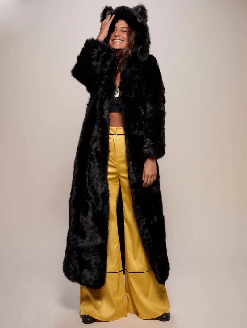 MANTEAU LONG EN FAUSSE FOURRURE DE LOUP