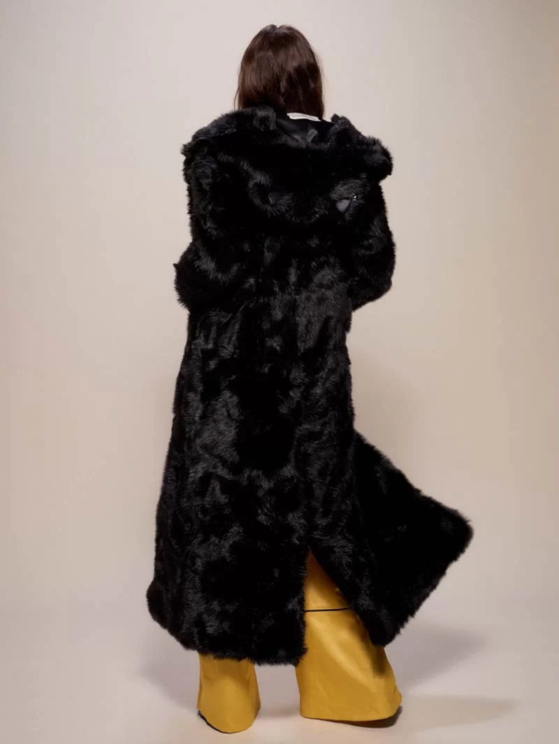 Manteau Fausse Fourrure De Luxe Loup Noir | Femme – Image 5