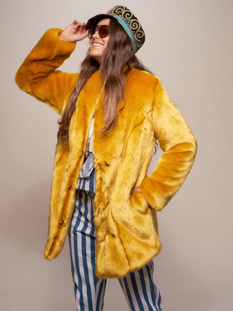 MANTEAU EN FAUSSE FOURRURE DE LAPIN