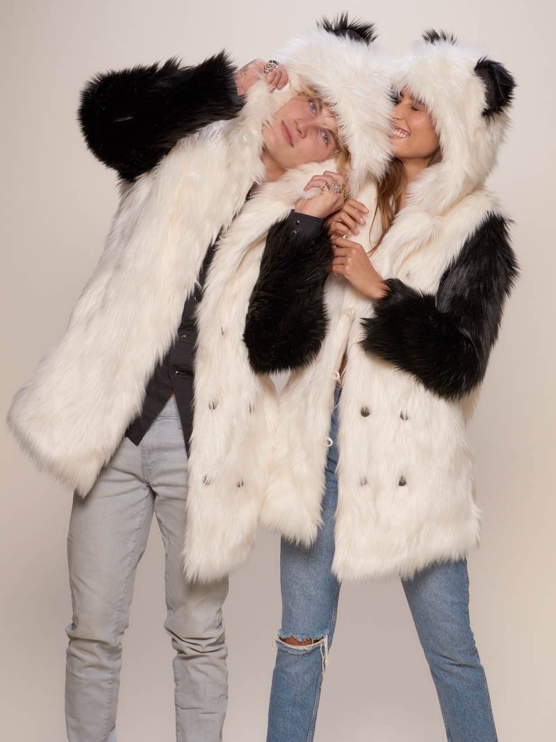 Manteau à capuche en fausse fourrure panda, femme 3 MANTEAU EN FAUSSE FOURRURE PANDA UNISEX