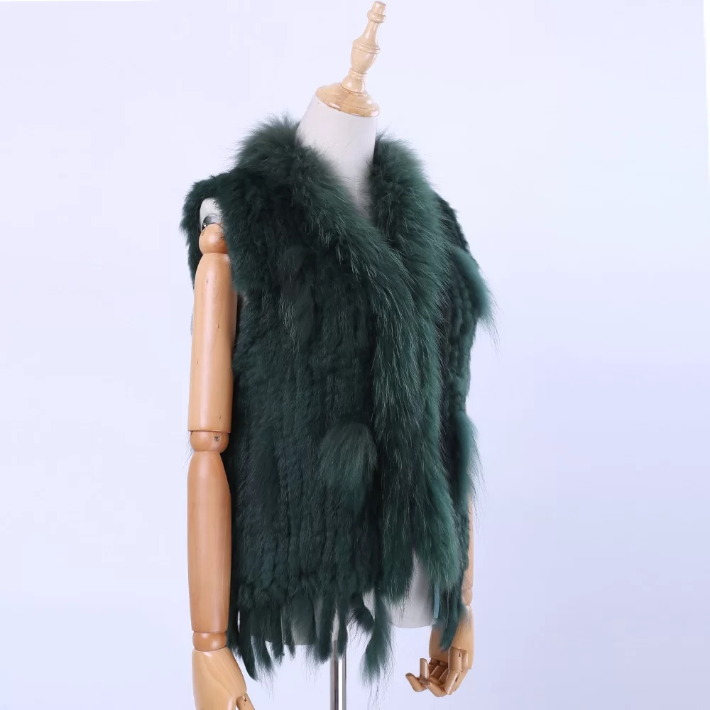 Gilet en fausse fourrure vert 2 Gilet en fausse fourrure vert – Image 2