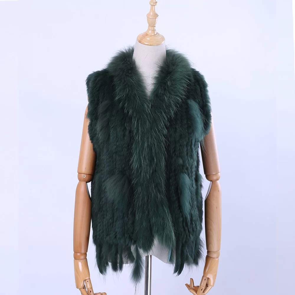 Gilet en fausse fourrure vert 3 Gilet en fausse fourrure vert – Image 3
