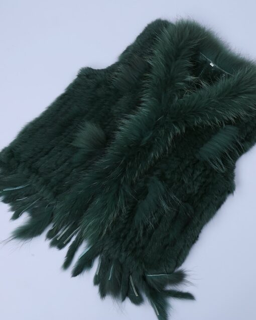 GILET EN FAUSSE FOURRURE VERT