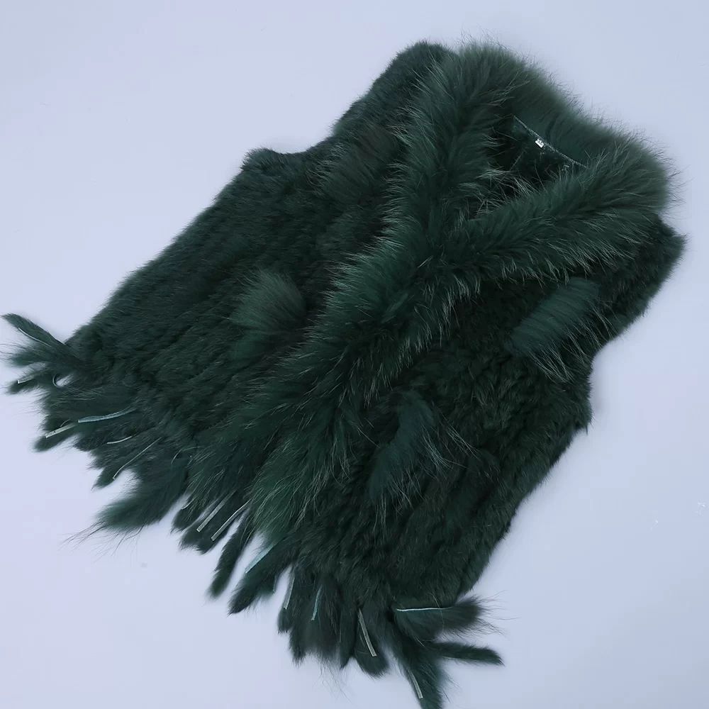 Gilet en fausse fourrure vert 1 GILET EN FAUSSE FOURRURE VERT