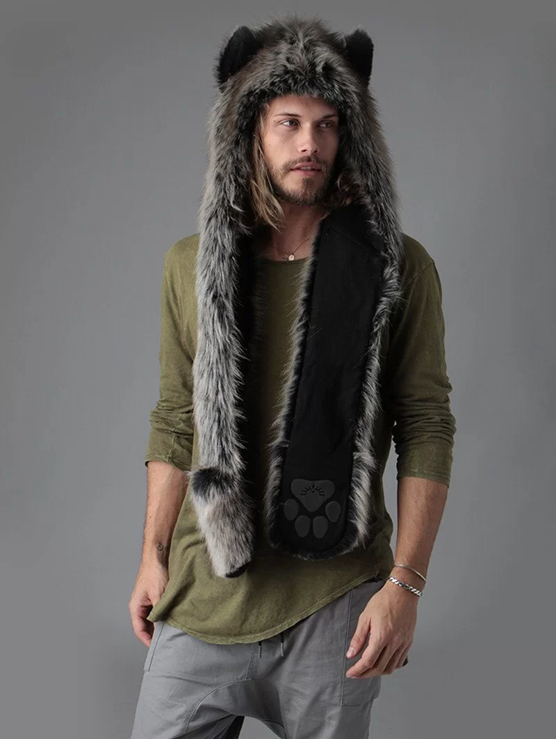 écharpe de loup gris