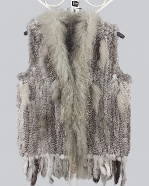 GILET EN FAUSSE FOURRURE DE LOUP