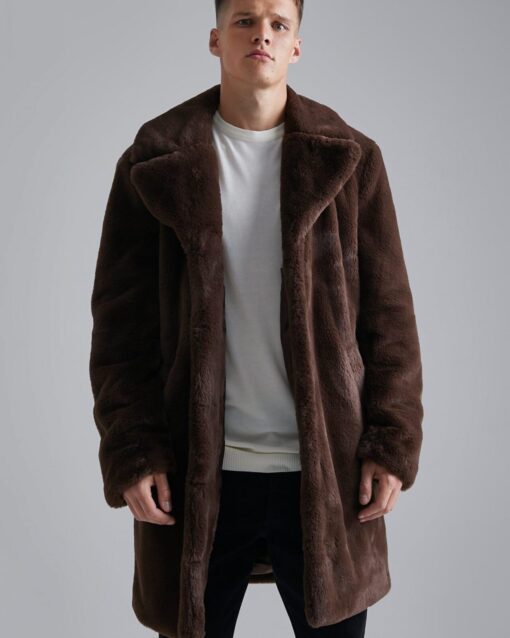 Manteau homme long marron