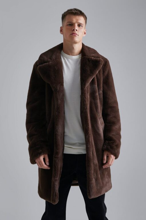 Manteau homme long marron