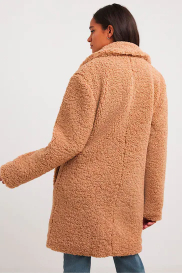 Manteau femme bouclette camel