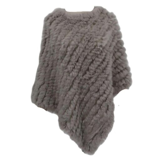 Poncho en fausse fourrure silver