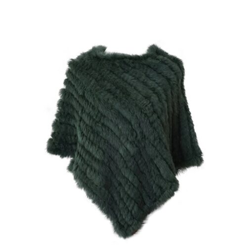 Poncho en fausse fourrure vert