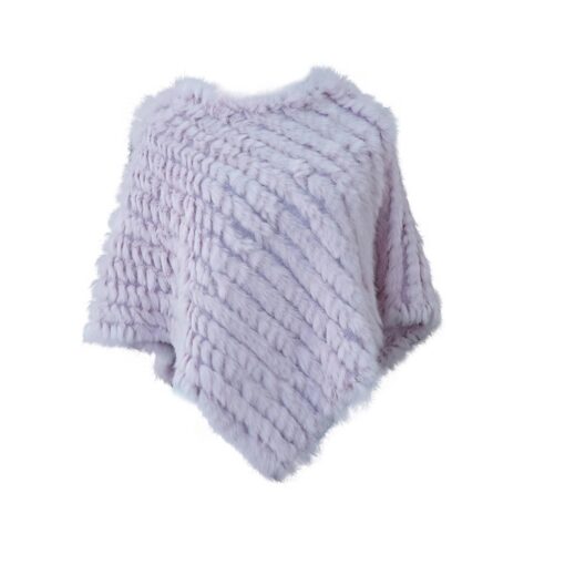 Poncho en fausse fourrure violet clair