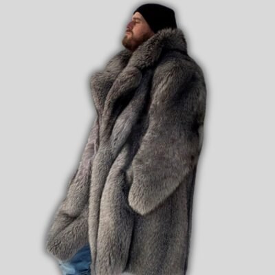 Manteau Fausse Fourrure – Sans Cruauté – Vegan – Taille UK6-10 – Vert Et Orange – Neuf Avec étiquettes