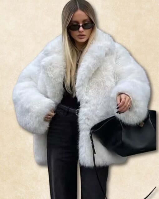 Manteau en fausse fourrure blanc Douceur Arctique