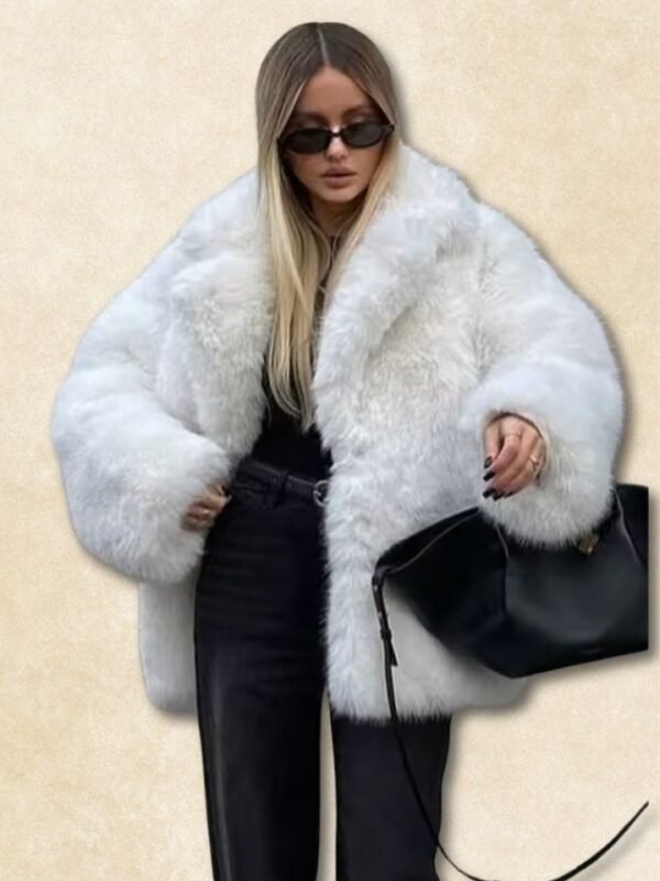 Manteau en fausse fourrure blanc Douceur Arctique