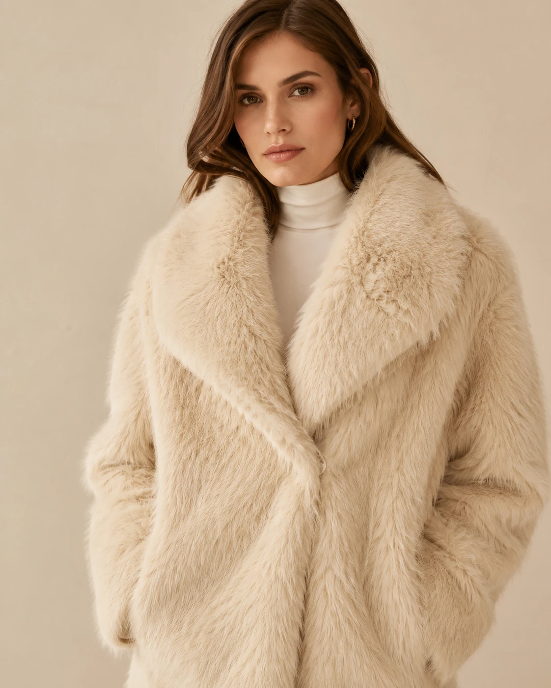 Manteau en fausse fourrure pour femme