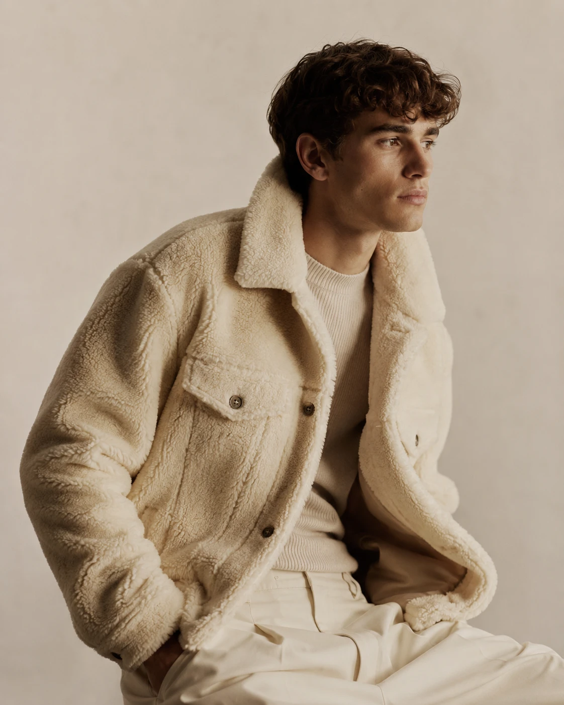 Veste fausse fourrure homme